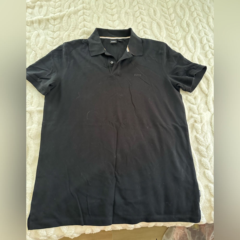 Boss Black Polo with Tan Accents